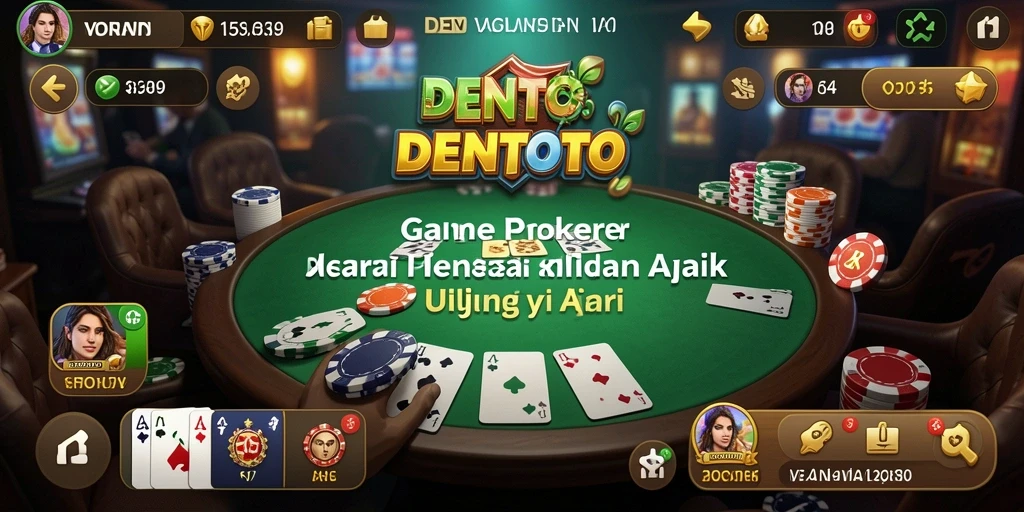 Screenshot DENTOTO menampilkan suasana gameplay Poker yang menarik.