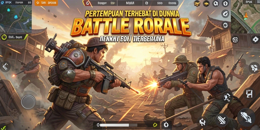 Tangkapan layar RPOK menampilkan aksi intens dalam pertarungan Battle Royale.